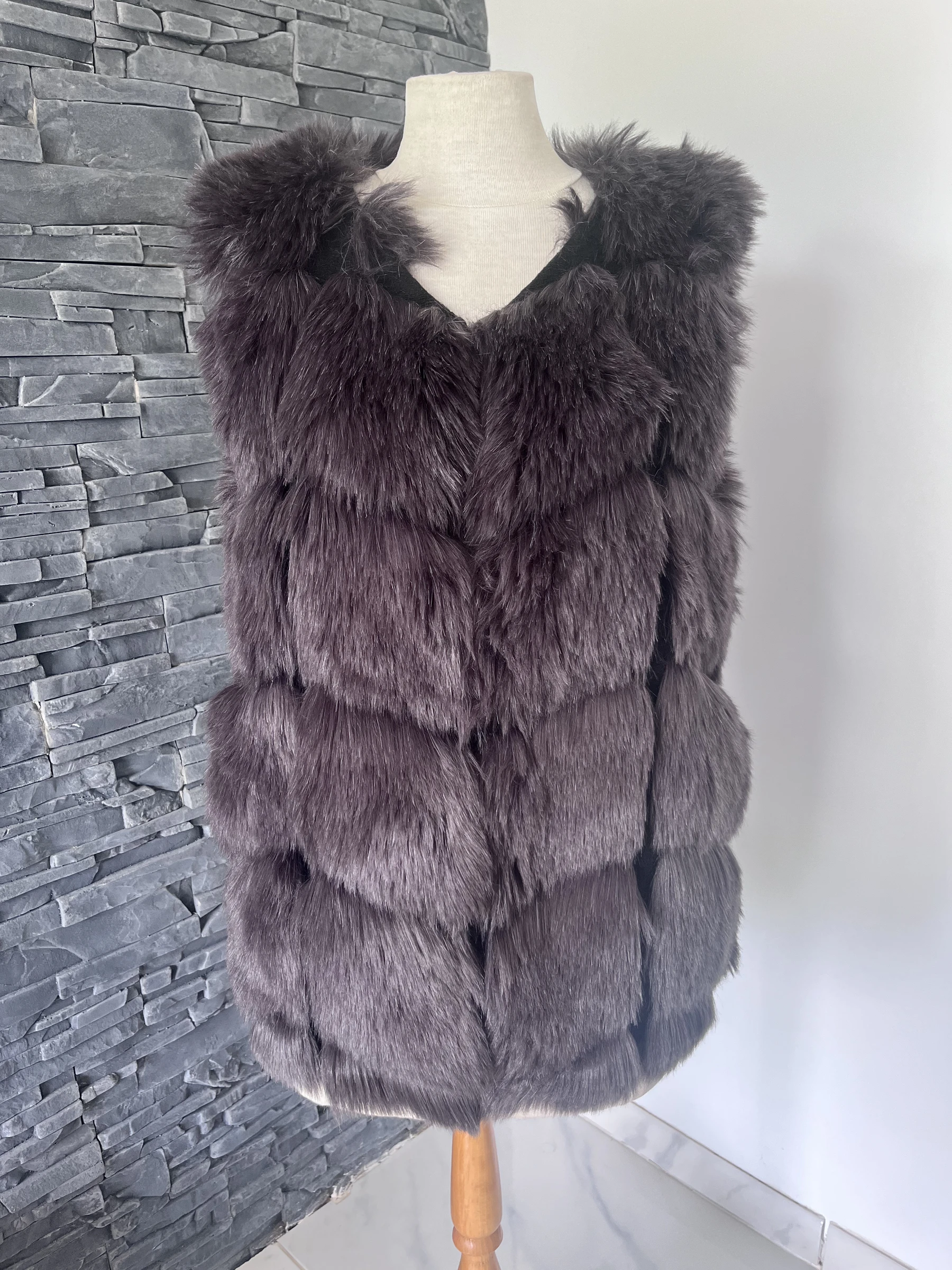 Veste sans manches fausse fourrure femme missguided T36 effet luxe très bon état